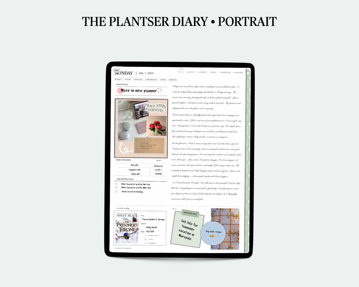 2024-2025 Plantser Diary • Portrait